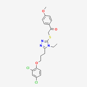 2-({5-[3-(2,4-dichlorophenoxy)propyl]-4-ethyl-4H-1,2,4-triazol-3-yl}thio)-1-(4-methoxyphenyl)ethanone