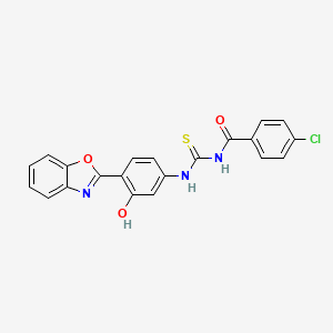 N-({[4-(1,3-benzoxazol-2-yl)-3-hydroxyphenyl]amino}carbonothioyl)-4-chlorobenzamide