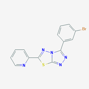 molecular formula C14H8BrN5S B510688 3-(3-Bromophenyl)-6-(2-pyridinyl)[1,2,4]triazolo[3,4-b][1,3,4]thiadiazole CAS No. 947921-72-4