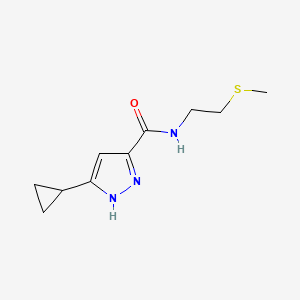 3-cyclopropyl-N-[2-(methylthio)ethyl]-1H-pyrazole-5-carboxamide