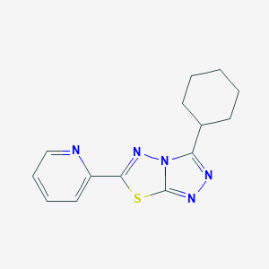molecular formula C14H15N5S B510690 3-Cyclohexyl-6-(2-pyridinyl)[1,2,4]triazolo[3,4-b][1,3,4]thiadiazole CAS No. 850160-88-2