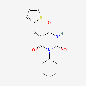 1-cyclohexyl-5-(2-thienylmethylene)-2,4,6(1H,3H,5H)-pyrimidinetrione