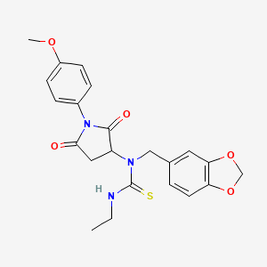 N-(1,3-benzodioxol-5-ylmethyl)-N'-ethyl-N-[1-(4-methoxyphenyl)-2,5-dioxo-3-pyrrolidinyl]thiourea