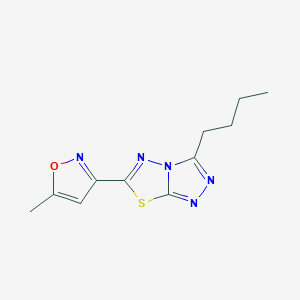 molecular formula C11H13N5OS B510697 3-Butyl-6-(5-methyl-1,2-oxazol-3-yl)[1,2,4]triazolo[3,4-b][1,3,4]thiadiazole CAS No. 929824-69-1