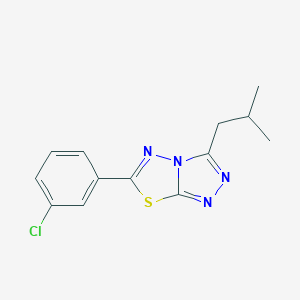 molecular formula C13H13ClN4S B510698 6-(3-Chlorophenyl)-3-isobutyl[1,2,4]triazolo[3,4-b][1,3,4]thiadiazole CAS No. 947061-65-6