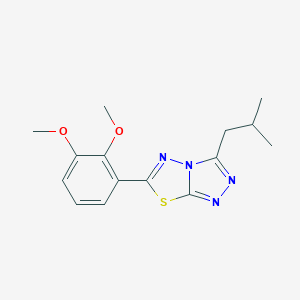 molecular formula C15H18N4O2S B510699 6-(2,3-Dimethoxyphenyl)-3-isobutyl[1,2,4]triazolo[3,4-b][1,3,4]thiadiazole CAS No. 947919-66-6