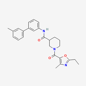 molecular formula C26H29N3O3 B5107052 1-[(2-ethyl-4-methyl-1,3-oxazol-5-yl)carbonyl]-N-(3'-methyl-3-biphenylyl)-3-piperidinecarboxamide 