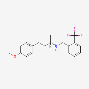 molecular formula C19H22F3NO B5107068 4-(4-methoxyphenyl)-N-[2-(trifluoromethyl)benzyl]-2-butanamine 