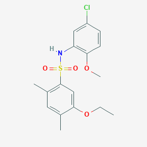 molecular formula C17H20ClNO4S B5107085 N-(5-chloro-2-methoxyphenyl)-5-ethoxy-2,4-dimethylbenzenesulfonamide 