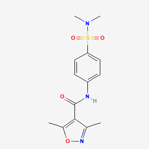 molecular formula C14H17N3O4S B5107087 N-{4-[(dimethylamino)sulfonyl]phenyl}-3,5-dimethyl-4-isoxazolecarboxamide 