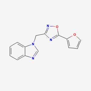 molecular formula C14H10N4O2 B5107099 1-{[5-(2-furyl)-1,2,4-oxadiazol-3-yl]methyl}-1H-benzimidazole 