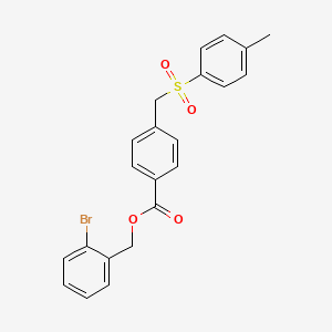 molecular formula C22H19BrO4S B5107118 2-bromobenzyl 4-{[(4-methylphenyl)sulfonyl]methyl}benzoate 
