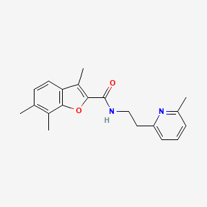 molecular formula C20H22N2O2 B5107121 3,6,7-trimethyl-N-[2-(6-methyl-2-pyridinyl)ethyl]-1-benzofuran-2-carboxamide 
