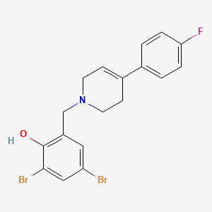 2,4-dibromo-6-{[4-(4-fluorophenyl)-3,6-dihydro-1(2H)-pyridinyl]methyl}phenol