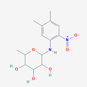 molecular formula C14H20N2O6 B5107169 6-deoxy-N-(4,5-dimethyl-2-nitrophenyl)-alpha-L-mannopyranosylamine 