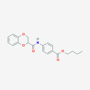 molecular formula C20H21NO5 B5107211 butyl 4-[(2,3-dihydro-1,4-benzodioxin-2-ylcarbonyl)amino]benzoate 
