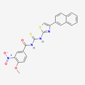molecular formula C22H16N4O4S2 B5107238 4-methoxy-N-({[4-(2-naphthyl)-1,3-thiazol-2-yl]amino}carbonothioyl)-3-nitrobenzamide 