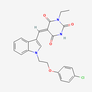 molecular formula C23H20ClN3O4 B5107249 5-({1-[2-(4-chlorophenoxy)ethyl]-1H-indol-3-yl}methylene)-1-ethyl-2,4,6(1H,3H,5H)-pyrimidinetrione 