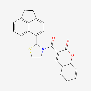 molecular formula C25H21NO3S B5107266 3-{[2-(1,2-dihydro-5-acenaphthylenyl)-1,3-thiazolidin-3-yl]carbonyl}-4a,8a-dihydro-2H-chromen-2-one 