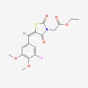 molecular formula C16H16INO6S B5107281 ethyl [5-(3-iodo-4,5-dimethoxybenzylidene)-2,4-dioxo-1,3-thiazolidin-3-yl]acetate 