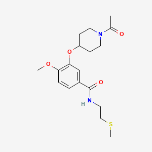 molecular formula C18H26N2O4S B5107338 3-[(1-acetyl-4-piperidinyl)oxy]-4-methoxy-N-[2-(methylthio)ethyl]benzamide 