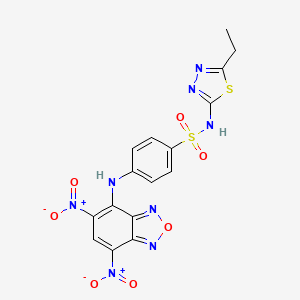 molecular formula C16H12N8O7S2 B5107345 4-[(5,7-dinitro-2,1,3-benzoxadiazol-4-yl)amino]-N-(5-ethyl-1,3,4-thiadiazol-2-yl)benzenesulfonamide 