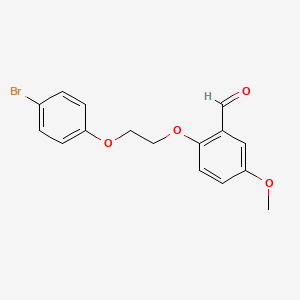 molecular formula C16H15BrO4 B5107365 2-[2-(4-bromophenoxy)ethoxy]-5-methoxybenzaldehyde 