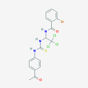 molecular formula C18H15BrCl3N3O2S B5107374 N-[1-({[(4-acetylphenyl)amino]carbonothioyl}amino)-2,2,2-trichloroethyl]-2-bromobenzamide 