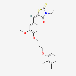molecular formula C24H27NO4S2 B5107382 5-{4-[3-(2,3-dimethylphenoxy)propoxy]-3-methoxybenzylidene}-3-ethyl-2-thioxo-1,3-thiazolidin-4-one 