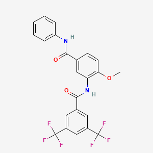 molecular formula C23H16F6N2O3 B5107388 3-{[3,5-bis(trifluoromethyl)benzoyl]amino}-4-methoxy-N-phenylbenzamide 