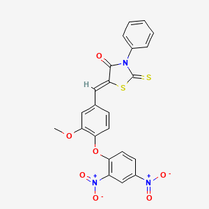 molecular formula C23H15N3O7S2 B5107396 5-[4-(2,4-dinitrophenoxy)-3-methoxybenzylidene]-3-phenyl-2-thioxo-1,3-thiazolidin-4-one 