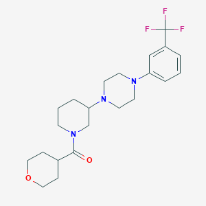molecular formula C22H30F3N3O2 B5107428 1-[1-(tetrahydro-2H-pyran-4-ylcarbonyl)-3-piperidinyl]-4-[3-(trifluoromethyl)phenyl]piperazine 
