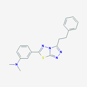molecular formula C19H19N5S B510744 N,N-dimethyl-3-[3-(2-phenylethyl)[1,2,4]triazolo[3,4-b][1,3,4]thiadiazol-6-yl]aniline CAS No. 929813-51-4