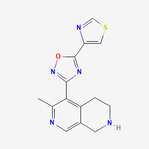 6-methyl-5-[5-(1,3-thiazol-4-yl)-1,2,4-oxadiazol-3-yl]-1,2,3,4-tetrahydro-2,7-naphthyridine trifluoroacetate