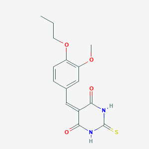 molecular formula C15H16N2O4S B5107455 5-(3-methoxy-4-propoxybenzylidene)-2-thioxodihydro-4,6(1H,5H)-pyrimidinedione 