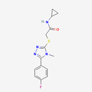 molecular formula C14H15FN4OS B5107473 N-cyclopropyl-2-{[5-(4-fluorophenyl)-4-methyl-4H-1,2,4-triazol-3-yl]thio}acetamide 