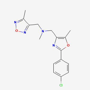 molecular formula C16H17ClN4O2 B5107479 1-[2-(4-chlorophenyl)-5-methyl-1,3-oxazol-4-yl]-N-methyl-N-[(4-methyl-1,2,5-oxadiazol-3-yl)methyl]methanamine 