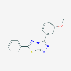 molecular formula C16H12N4OS B510749 3-(3-Methoxyphenyl)-6-phenyl[1,2,4]triazolo[3,4-b][1,3,4]thiadiazole CAS No. 578719-04-7
