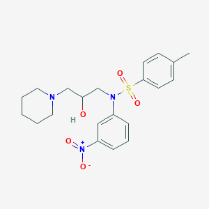 molecular formula C21H27N3O5S B5107492 N-[2-hydroxy-3-(1-piperidinyl)propyl]-4-methyl-N-(3-nitrophenyl)benzenesulfonamide 