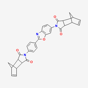 molecular formula C31H23N3O5 B5107506 4-{4-[6-(3,5-dioxo-4-azatricyclo[5.2.1.0~2,6~]dec-8-en-4-yl)-1,3-benzoxazol-2-yl]phenyl}-4-azatricyclo[5.2.1.0~2,6~]dec-8-ene-3,5-dione 