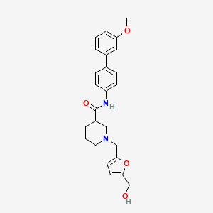 molecular formula C25H28N2O4 B5107518 1-{[5-(hydroxymethyl)-2-furyl]methyl}-N-(3'-methoxy-4-biphenylyl)-3-piperidinecarboxamide 