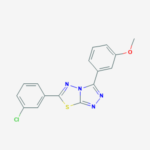 molecular formula C16H11ClN4OS B510753 6-(3-Chlorophenyl)-3-(3-methoxyphenyl)-[1,2,4]triazolo[3,4-b][1,3,4]thiadiazole CAS No. 578005-84-2