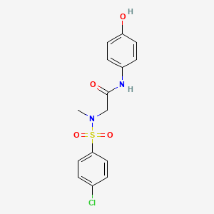 molecular formula C15H15ClN2O4S B5107547 N~2~-[(4-chlorophenyl)sulfonyl]-N~1~-(4-hydroxyphenyl)-N~2~-methylglycinamide 