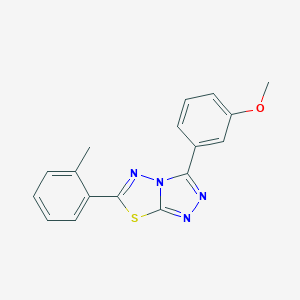 molecular formula C17H14N4OS B510757 3-(3-Methoxyphenyl)-6-(2-methylphenyl)[1,2,4]triazolo[3,4-b][1,3,4]thiadiazole CAS No. 578763-15-2