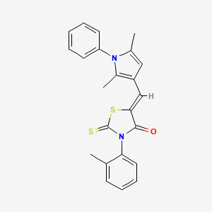 molecular formula C23H20N2OS2 B5107605 5-[(2,5-dimethyl-1-phenyl-1H-pyrrol-3-yl)methylene]-3-(2-methylphenyl)-2-thioxo-1,3-thiazolidin-4-one 