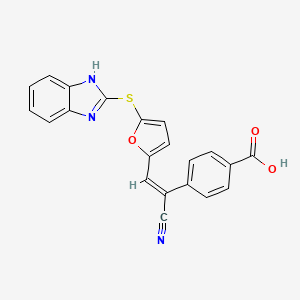 molecular formula C21H13N3O3S B5107609 4-{2-[5-(1H-benzimidazol-2-ylthio)-2-furyl]-1-cyanovinyl}benzoic acid 
