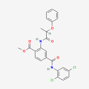 molecular formula C24H20Cl2N2O5 B5107616 methyl 4-{[(2,5-dichlorophenyl)amino]carbonyl}-2-[(2-phenoxypropanoyl)amino]benzoate 