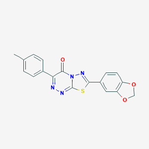 molecular formula C18H12N4O3S B510762 7-(1,3-benzodioxol-5-yl)-3-(4-methylphenyl)-4H-[1,3,4]thiadiazolo[2,3-c][1,2,4]triazin-4-one CAS No. 929842-24-0