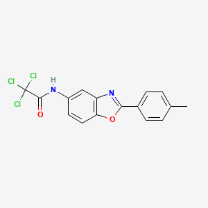 molecular formula C16H11Cl3N2O2 B5107624 2,2,2-trichloro-N-[2-(4-methylphenyl)-1,3-benzoxazol-5-yl]acetamide 