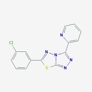 molecular formula C14H8ClN5S B510763 6-(3-Chlorophenyl)-3-(2-pyridinyl)[1,2,4]triazolo[3,4-b][1,3,4]thiadiazole CAS No. 843617-98-1